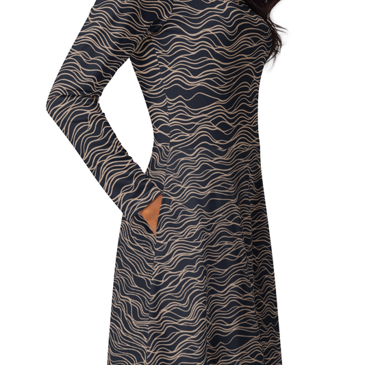 "Wavlyn" Long Sleeve Maxi Dress