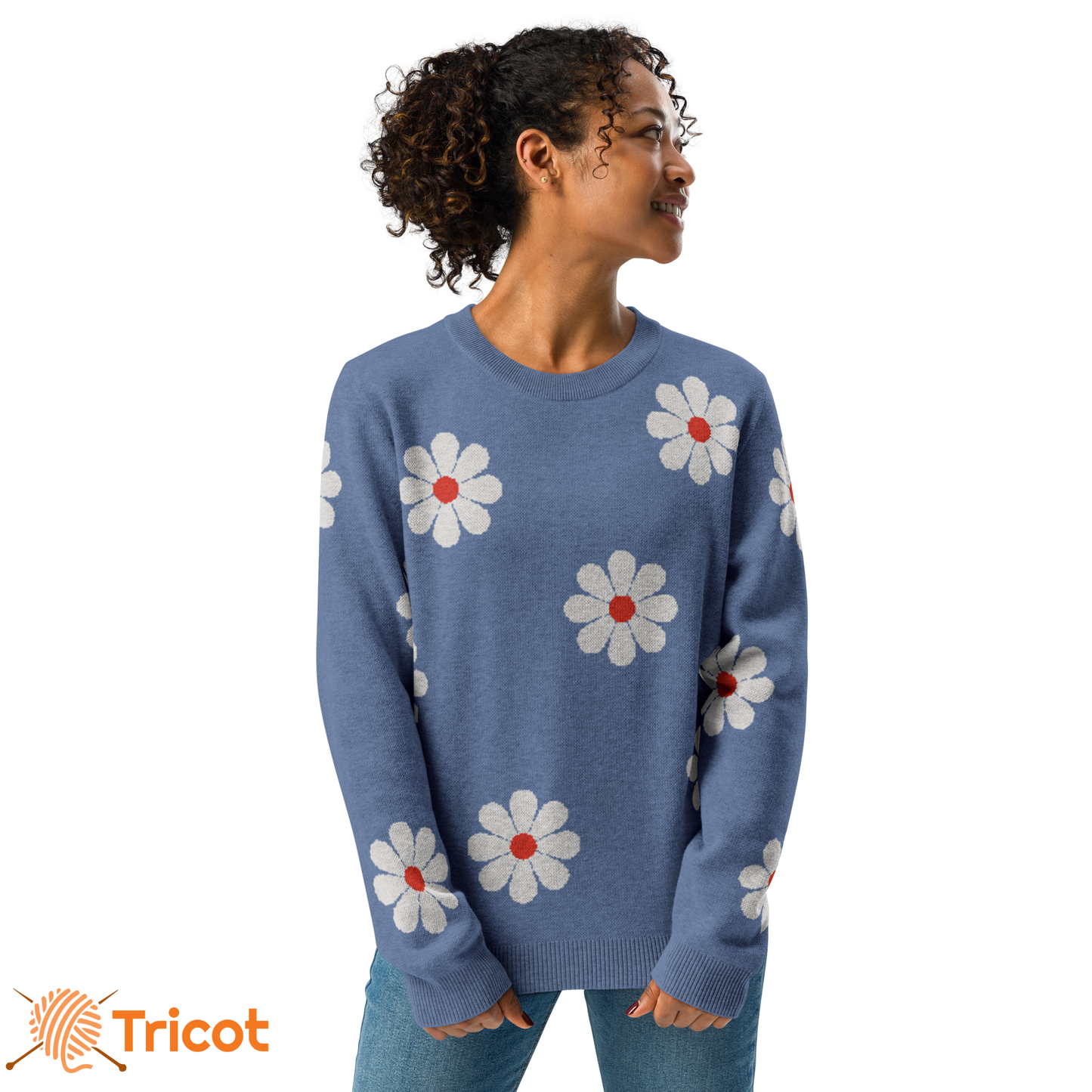 Sweat Classique Tricoté Unisexe "Flowers"