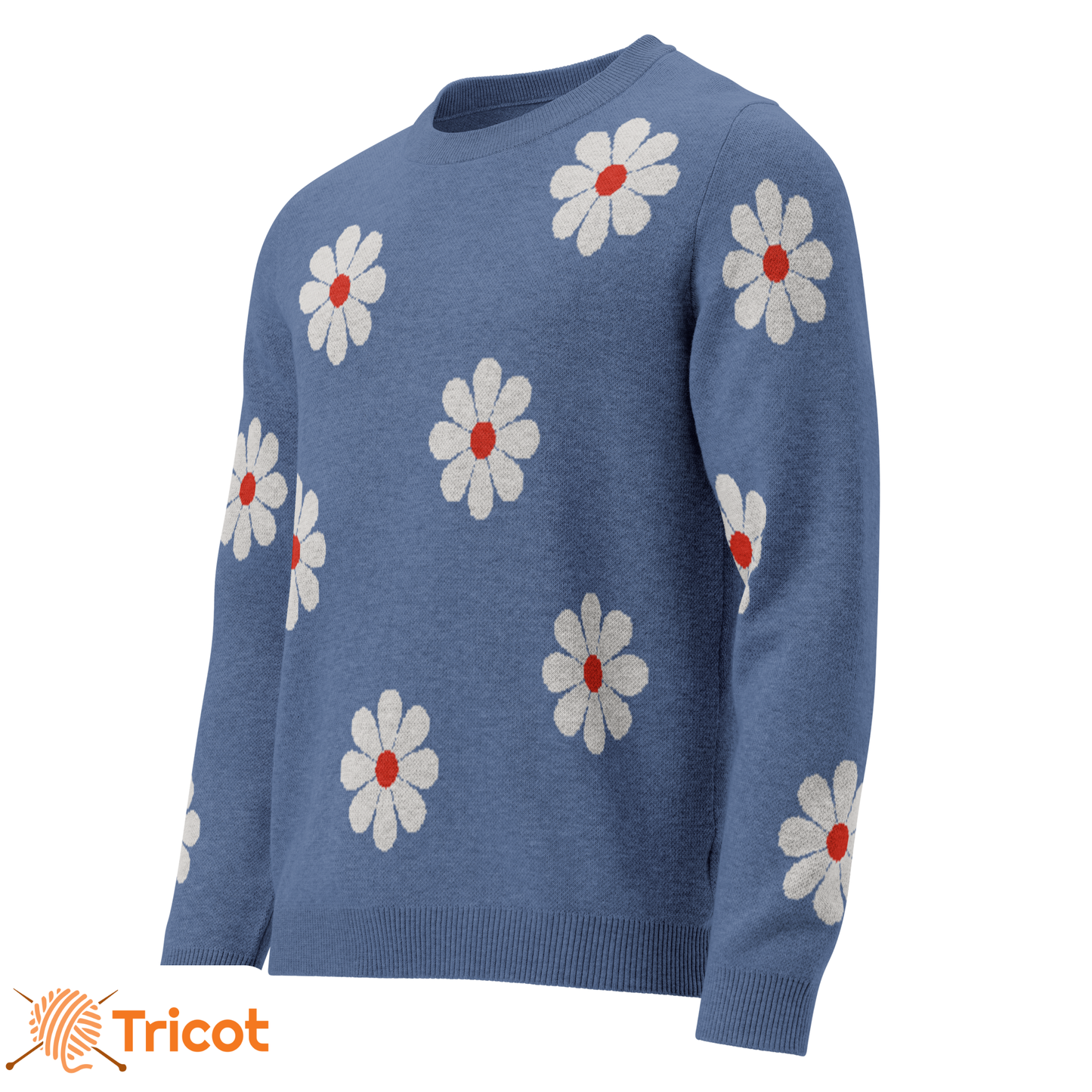 Sweat Classique Tricoté Unisexe "Flowers"