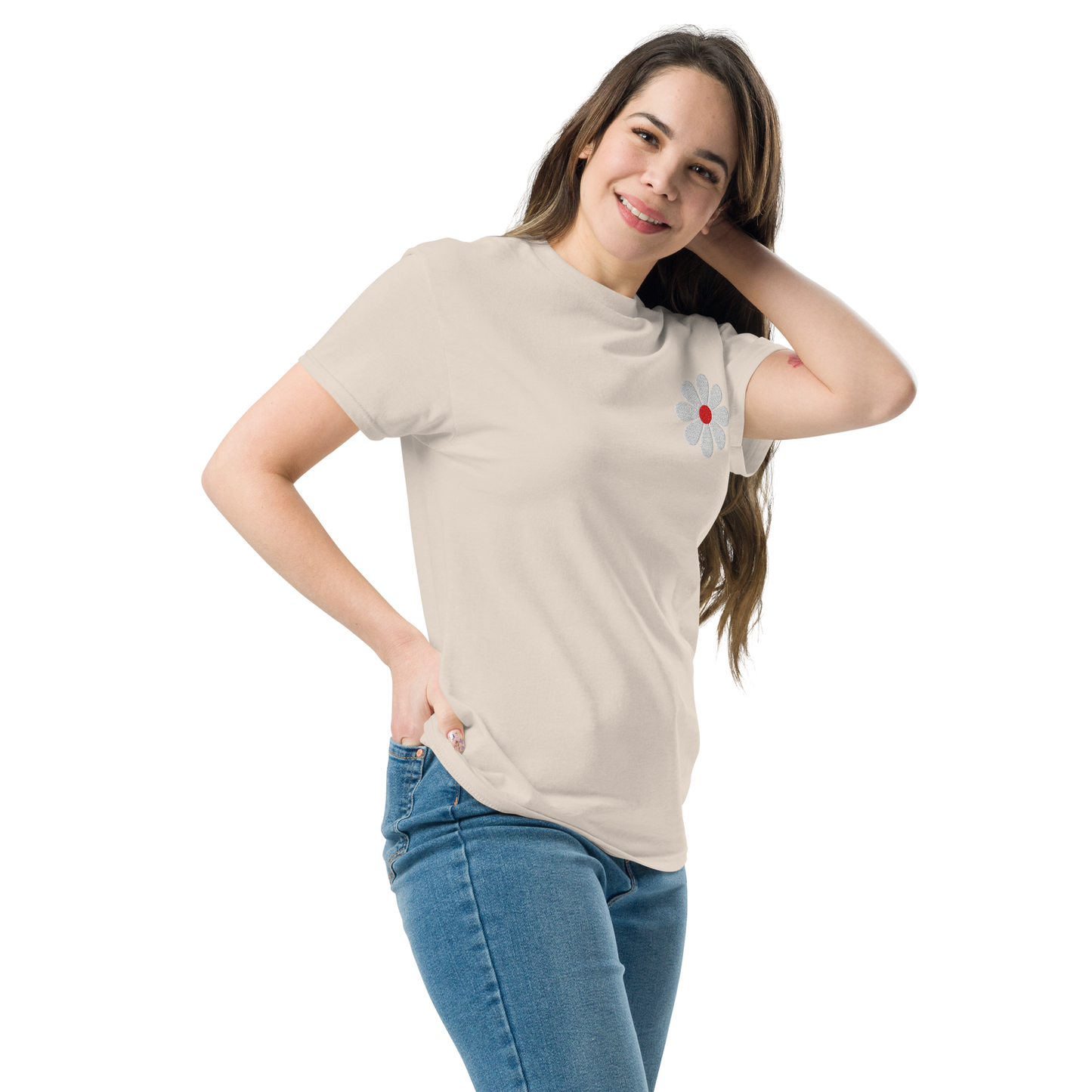 T-Shirt Classique Unisexe Broderie "Flower"