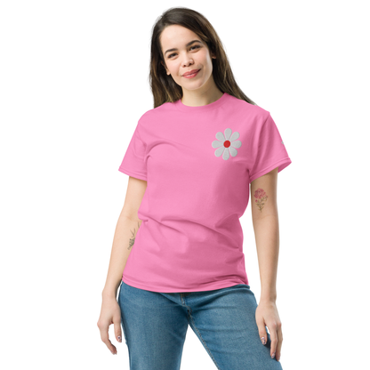 T-Shirt Classique Unisexe Broderie "Flower"